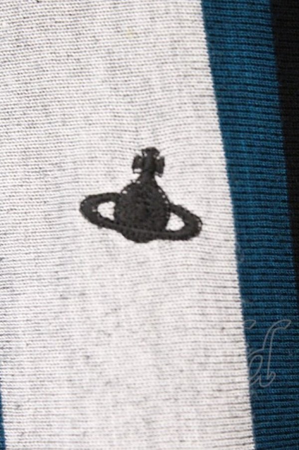 画像2: ヴィヴィアンウエストウッド 中古 / 変形ストライプタートルネックトップス 2 ブラック  O-26-03-08-025-to-YM-OS (2)