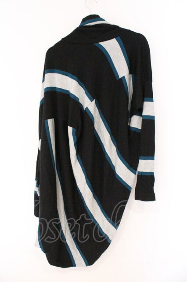 画像5: ヴィヴィアンウエストウッド 中古 / 変形ストライプタートルネックトップス 2 ブラック  O-26-03-08-025-to-YM-OS (5)