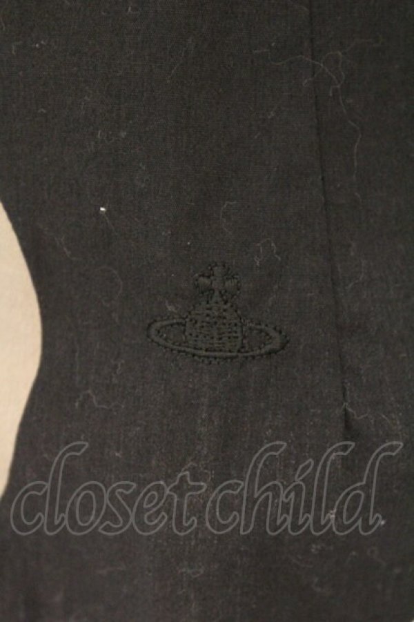 画像3: ヴィヴィアンウエストウッド 中古 / スポット柄リボンタイブラウス 2 ブラックｘライトカーキ  O-26-03-08-028-bl-YM-OS (3)