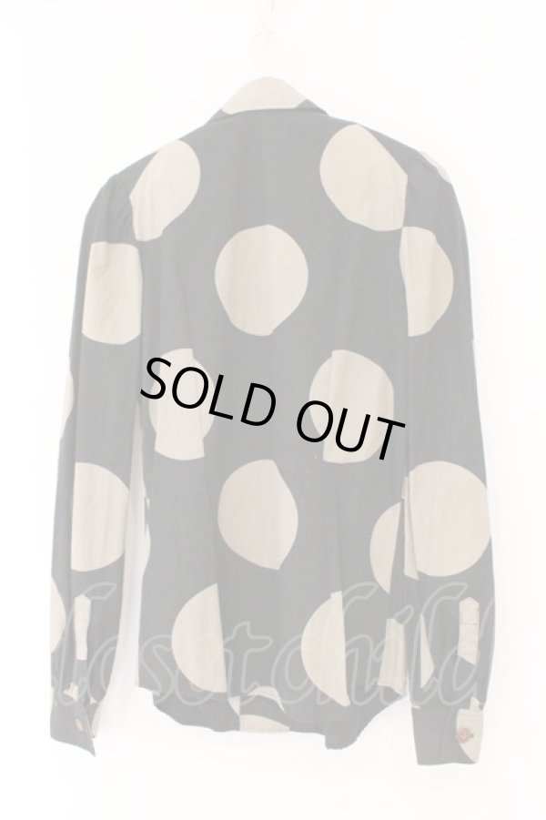 画像4: ヴィヴィアンウエストウッド 中古 / スポット柄リボンタイブラウス 2 ブラックｘライトカーキ  O-26-03-08-028-bl-YM-OS (4)