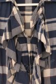 画像2: ヴィヴィアンウエストウッド 中古 / フロントフリル半袖タータンブラウス 2 ブルー  O-26-03-08-029-bl-YM-OS (2)