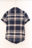 画像4: ヴィヴィアンウエストウッド 中古 / フロントフリル半袖タータンブラウス 2 ブルー  O-26-03-08-029-bl-YM-OS (4)