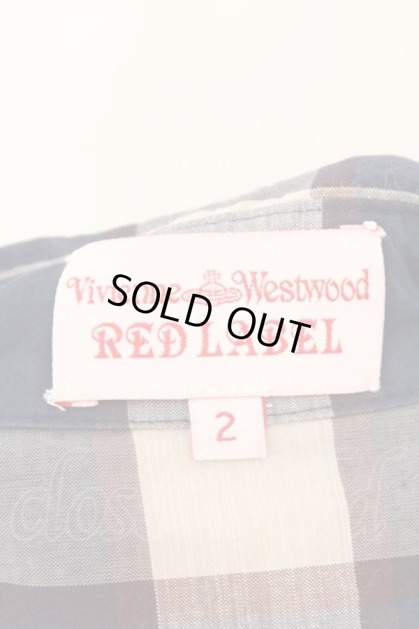 画像5: ヴィヴィアンウエストウッド 中古 / フロントフリル半袖タータンブラウス 2 ブルー  O-26-03-08-029-bl-YM-OS (5)