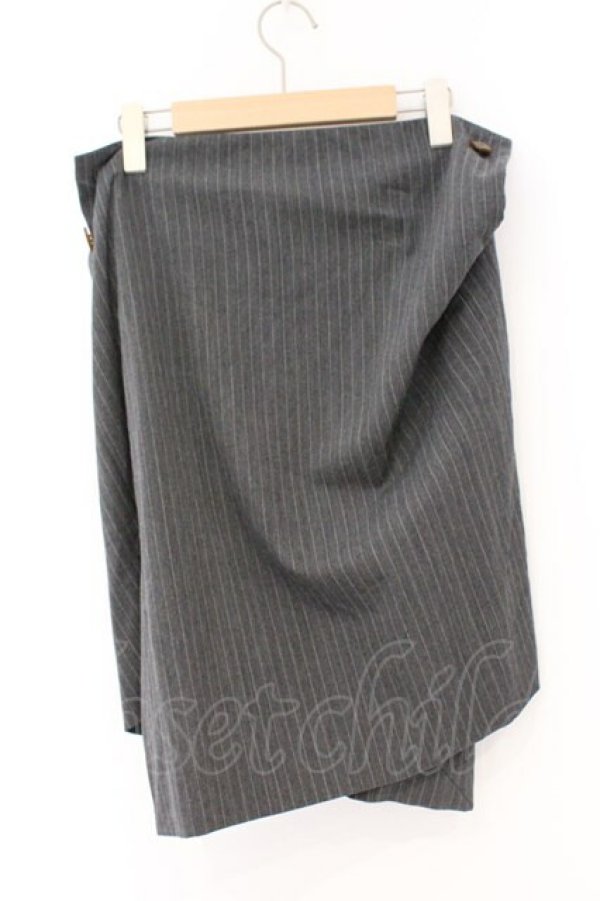 画像3: ヴィヴィアンウエストウッド 中古 / 変形スクエアスカート 1 グレー  O-26-03-08-031-sk-YM-OS (3)