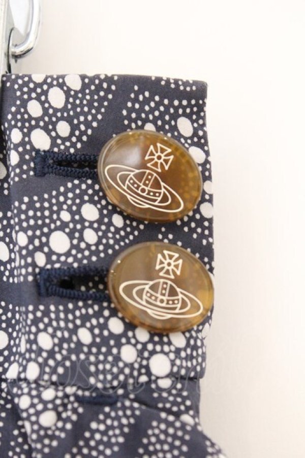 画像2: ヴィヴィアンウエストウッド 中古 / フローラルドット変形スカート 3 ネイビーｘホワイト  O-26-03-08-032-sk-YM-OS (2)