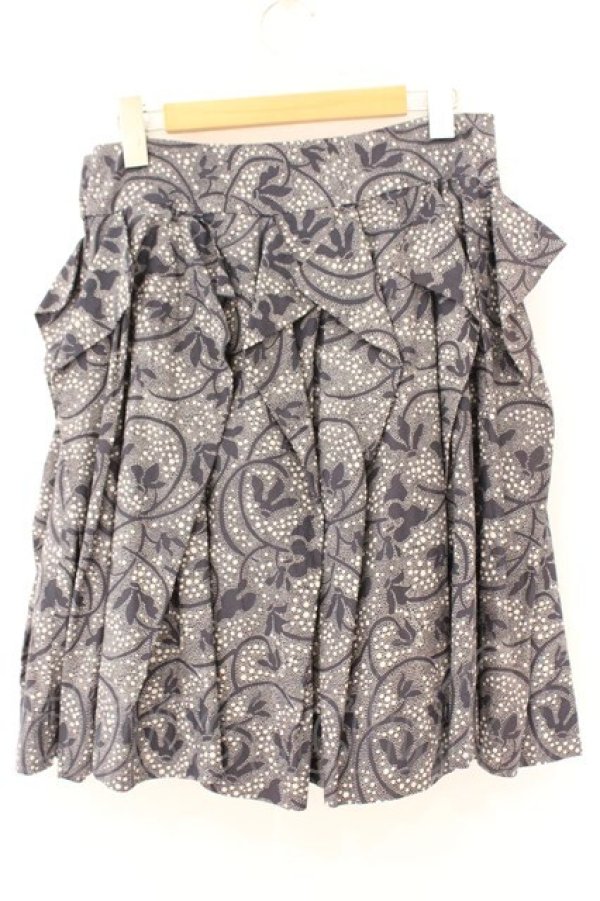 画像4: ヴィヴィアンウエストウッド 中古 / フローラルドット変形スカート 3 ネイビーｘホワイト  O-26-03-08-032-sk-YM-OS (4)