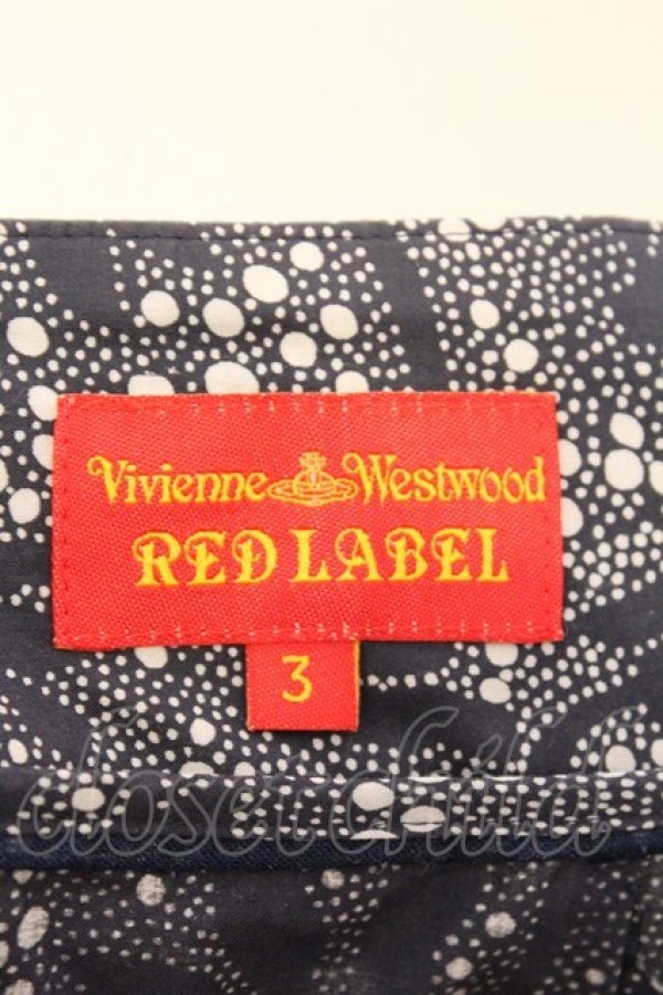 画像5: ヴィヴィアンウエストウッド 中古 / フローラルドット変形スカート 3 ネイビーｘホワイト  O-26-03-08-032-sk-YM-OS (5)