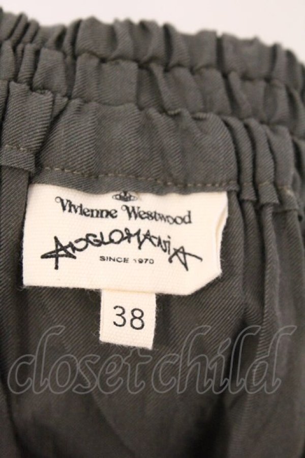 画像5: ANGLOMANIA 中古 / サイドスリットラウンドスカート 38 カーキ  O-26-03-08-035-sk-YM-OS (5)