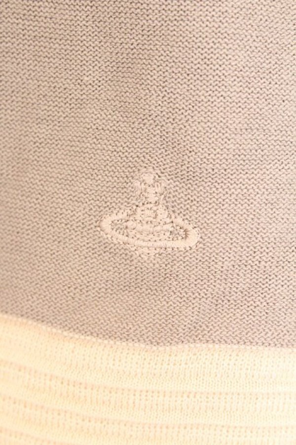 画像2: ヴィヴィアンウエストウッド 中古 / ラインネックボーダーカーディガン 3 ピンクベージュ  O-26-03-08-040-to-YM-OS (2)