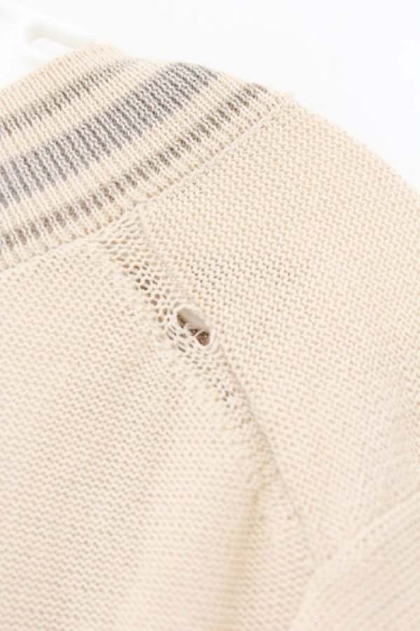 画像7: ヴィヴィアンウエストウッド 中古 / ラインネックボーダーカーディガン 3 ピンクベージュ  O-26-03-08-040-to-YM-OS (7)