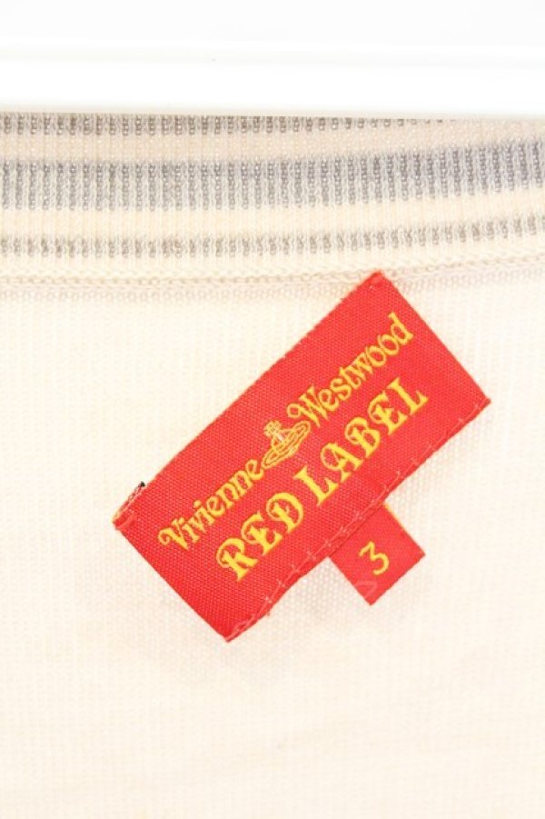 画像8: ヴィヴィアンウエストウッド 中古 / ラインネックボーダーカーディガン 3 ピンクベージュ  O-26-03-08-040-to-YM-OS (8)