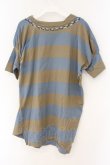 画像4: ヴィヴィアンウエストウッド 中古 / ネックレスプリントボーダーカットソー 3 ブルーｘカーキ  O-26-03-08-041-to-YM-OS (4)