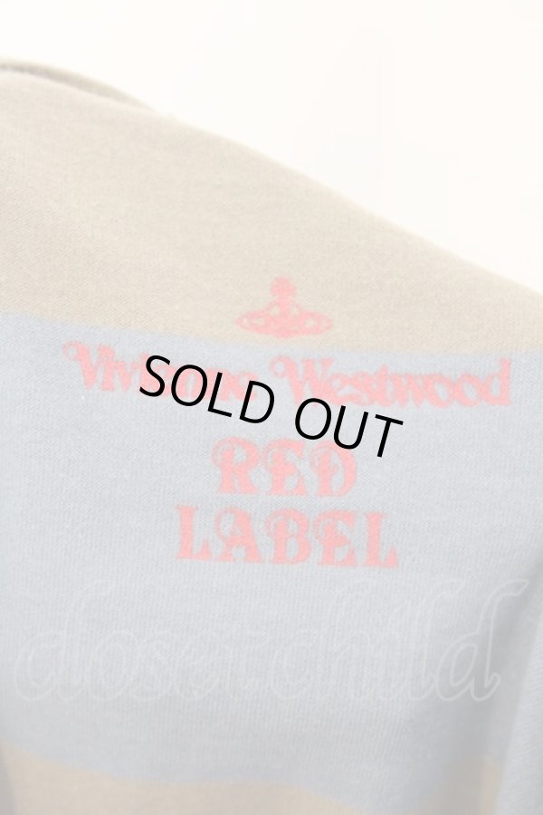 画像5: ヴィヴィアンウエストウッド 中古 / ネックレスプリントボーダーカットソー 3 ブルーｘカーキ  O-26-03-08-041-to-YM-OS (5)