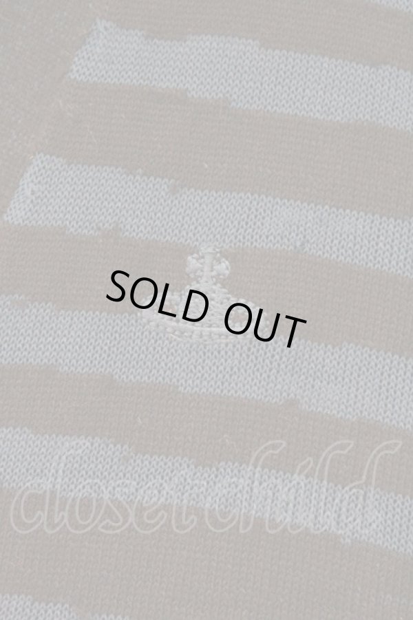 画像2: ヴィヴィアンウエストウッド 中古 / シースルーボーダーカーディガン 2 ブルーｘブラック  O-26-03-08-043-to-YM-OS (2)