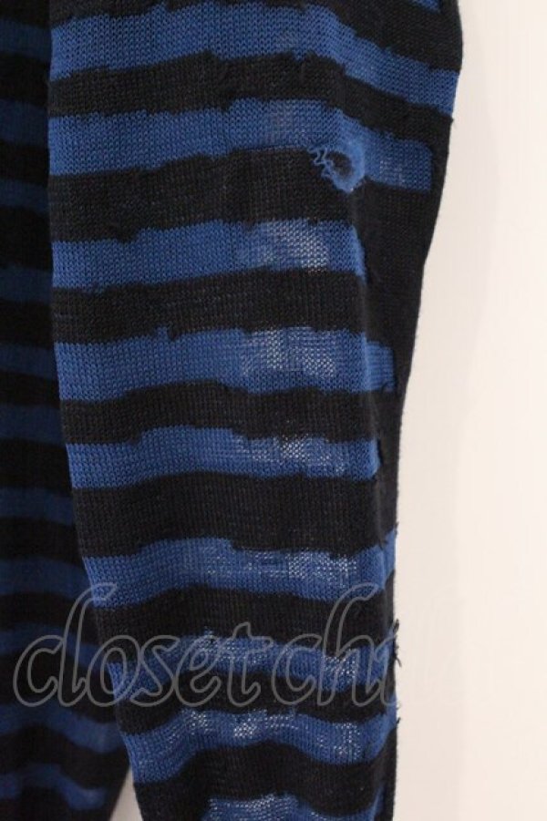 画像3: ヴィヴィアンウエストウッド 中古 / シースルーボーダーカーディガン 2 ブルーｘブラック  O-26-03-08-043-to-YM-OS (3)