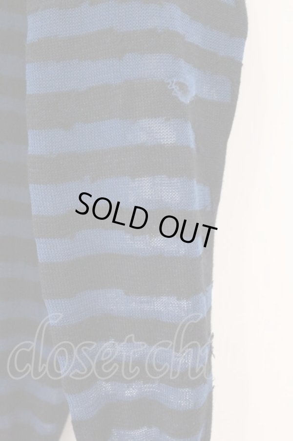 画像3: ヴィヴィアンウエストウッド 中古 / シースルーボーダーカーディガン 2 ブルーｘブラック  O-26-03-08-043-to-YM-OS (3)