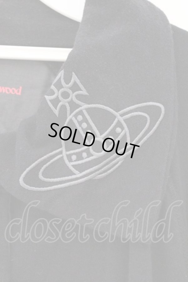 画像2: ヴィヴィアンウエストウッド 中古 / オーブ刺繍襟スウェットトップ 3 ブラック  O-26-03-08-005-to-YM-OS (2)