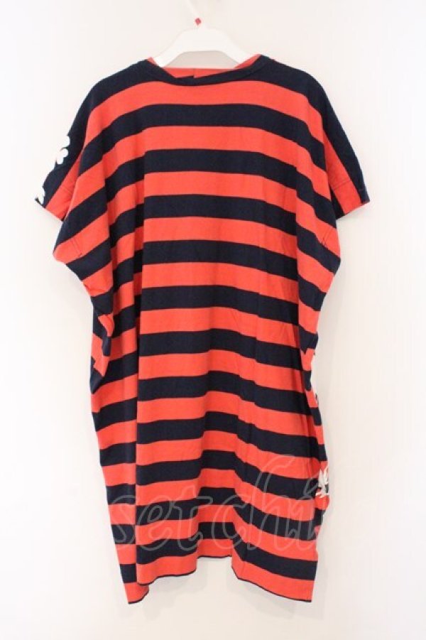 画像4: ヴィヴィアンウエストウッド 中古 / フラワーブロケードボーダートップス 2 オレンジｘネイビー  O-26-03-08-045-to-YM-OS (4)