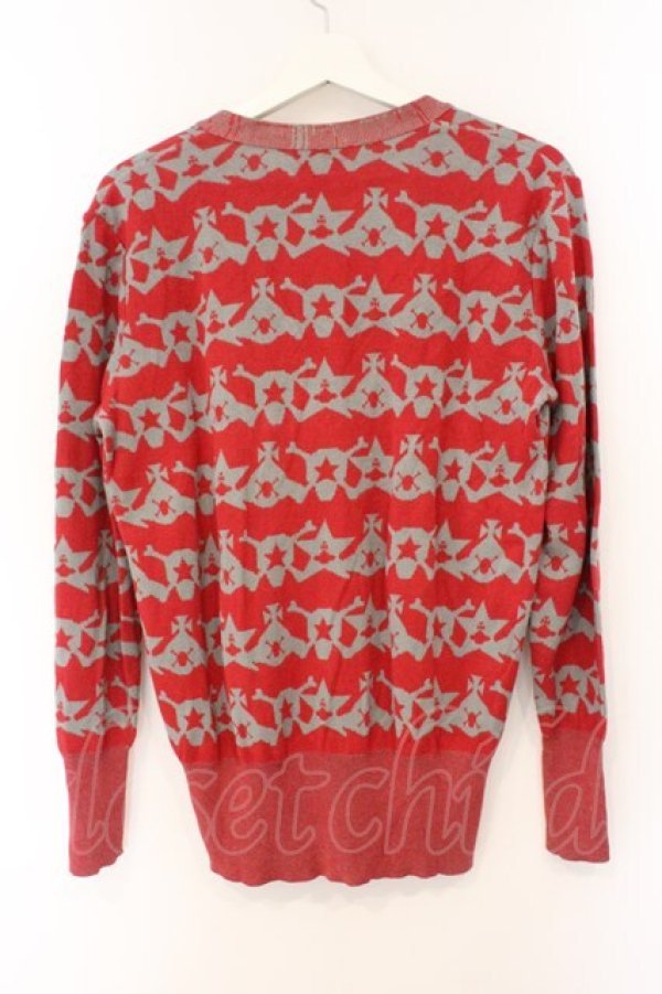 画像5: ヴィヴィアンウエストウッド 中古 / ボーダーオーブカーディガン 3 ピンク  O-26-03-08-048-to-YM-OS (5)