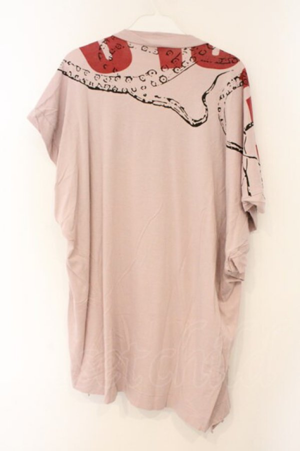 画像4: ANGLOMANIA 中古 / オクトパスプリント変形トップス 38 ピンクベージュ  O-26-03-08-049-to-YM-OS (4)