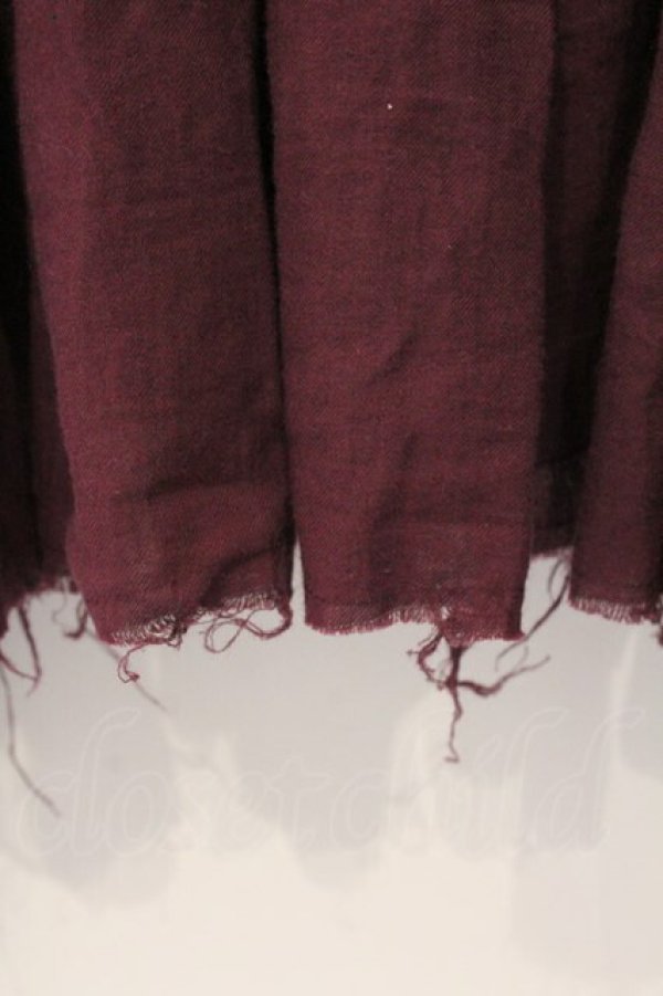 画像3: ANGLOMANIA 中古 / CLIMATE REVOLUTION ガーゼプリーツ切リ替エカットワンピース 38 ワイン  O-26-03-08-055-op-YM-OS (3)