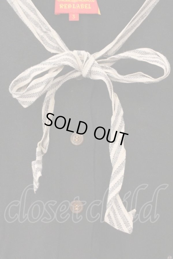 画像2: ヴィヴィアンウエストウッド 中古 / リボンタイVカットカーディガン 3 ブラック  O-26-03-08-058-to-YM-OS (2)