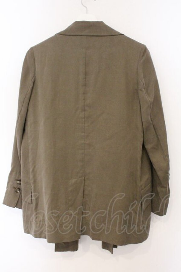 画像4: ANGLOMANIA 中古 / フロントレイヤーガウンジャケット 38 カーキ  O-26-03-08-059-jc-YM-OS (4)