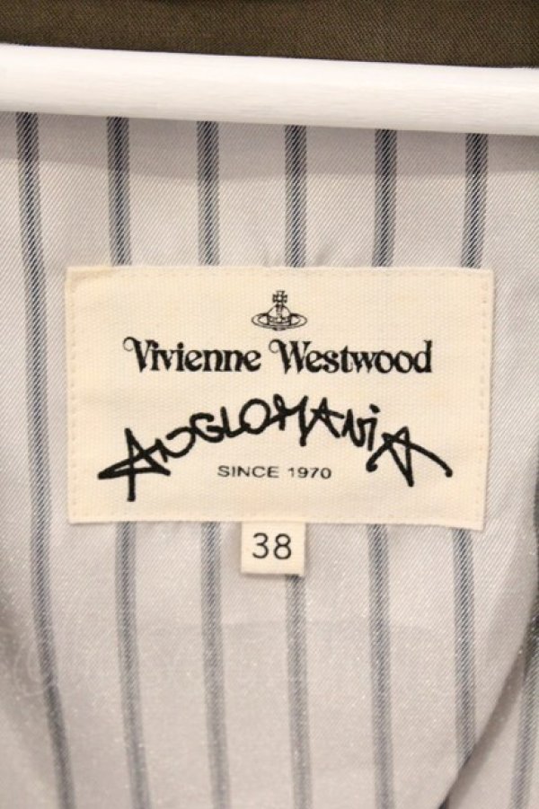 画像5: ANGLOMANIA 中古 / フロントレイヤーガウンジャケット 38 カーキ  O-26-03-08-059-jc-YM-OS (5)