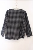 画像4: ANGLOMANIA 中古 / コードタイチェックトップス 38 ネイビーｘグレー  O-26-03-08-065-to-YM-OS (4)