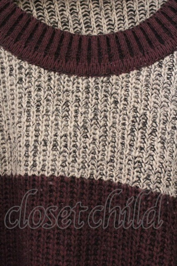 画像2: ANGLOMANIA 中古 / 変形ボーダーニットソー 38 ネイビーｘグレー  O-26-03-08-066-to-YM-OS (2)