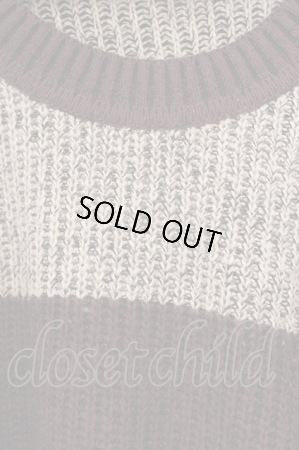 画像2: ANGLOMANIA 中古 / 変形ボーダーニットソー 38 ネイビーｘグレー  O-26-03-08-066-to-YM-OS (2)