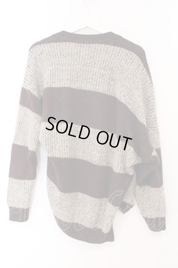 画像4: ANGLOMANIA 中古 / 変形ボーダーニットソー 38 ネイビーｘグレー  O-26-03-08-066-to-YM-OS (4)