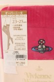 画像2: ヴィヴィアンウエストウッド 中古 / ワンポイントオーバーニーソックス 23-25cm ラズベリー  O-26-03-08-069-gd-YM-OS (2)