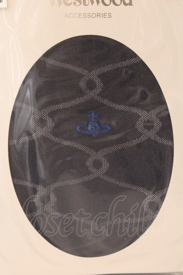 画像2: ヴィヴィアンウエストウッド 中古 / ボールドワインディングタイツ M-L ロイヤルネイビー  O-26-03-08-074-gd-YM-OS (2)