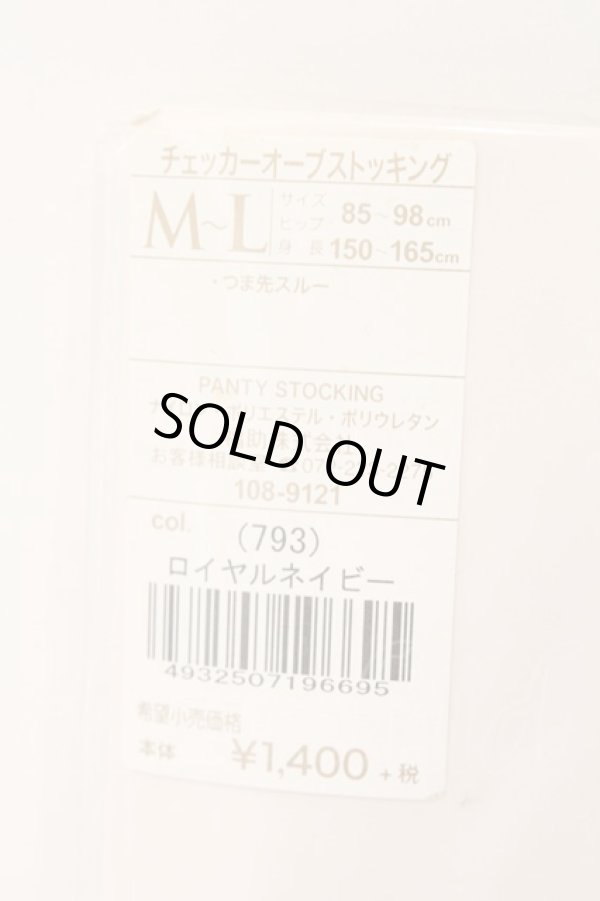 画像3: ヴィヴィアンウエストウッド 中古 / チェッカーオーブストッキング M-L ロイヤルネイビー  O-26-03-08-085-gd-YM-ZH (3)