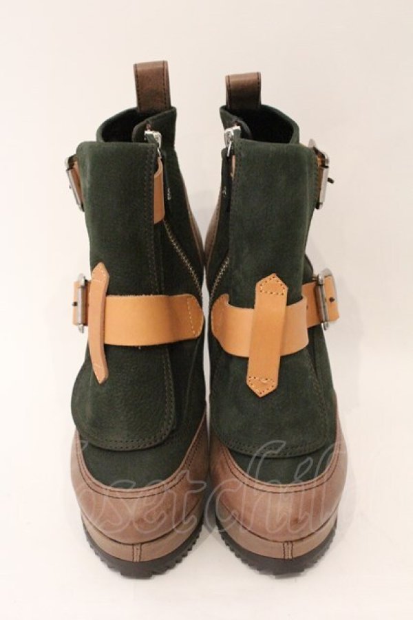 画像2: ヴィヴィアンウエストウッド 中古 / ウェッジソールボンテージブーツ 38（24cm） グリーンｘブラウン  O-26-03-08-093-sh-YM-ZH (2)