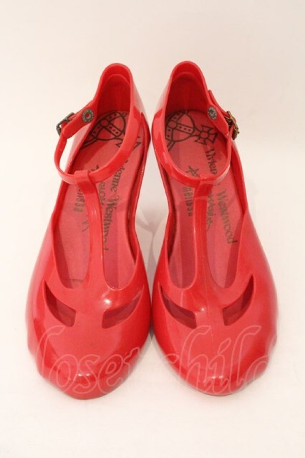 画像2: ヴィヴィアンウエストウッド×Melissa 中古 / メリージェーンシューズ 24cm レッド  O-26-03-08-094-sh-YM-OS (2)