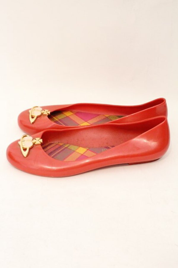 画像4: ヴィヴィアンウエストウッド 中古 / ディバインバレリーナシューズ 23.5cm レッド  O-26-03-08-095-sh-YM-OS (4)