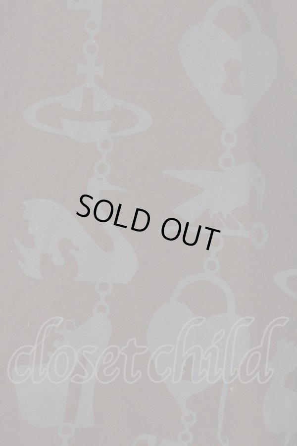 画像2: ヴィヴィアンウエストウッド 中古 / チャームプリント半袖カットソー 3 ネイビーｘターコイズ  O-26-03-08-010-to-YM-OS (2)