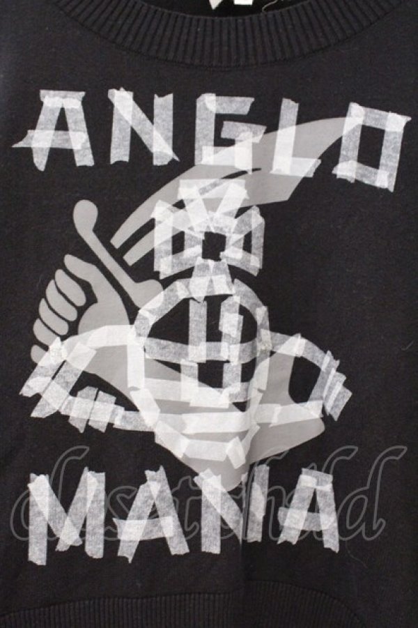 画像2: ANGLOMANIA 中古 / ロゴプリントスリットニットソー 38 ブラック  O-26-03-08-017-to-YM-OS (2)