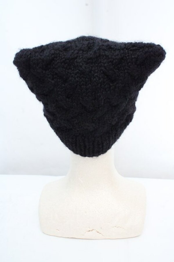 画像5: ヴィヴィアンウエストウッド 中古 / キャットイヤーニットキャップ  ブラック  O-26-03-15-017-ha-YM-OS (5)