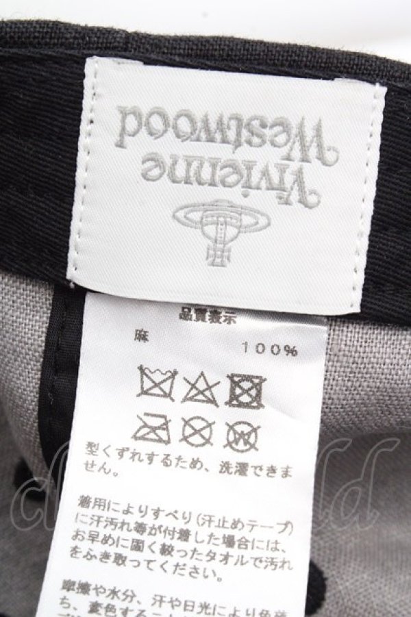 画像5: ヴィヴィアンウエストウッド 中古 / LONDONリップストップキャップ  ブラック  O-26-03-15-018-ha-IG-OS (5)