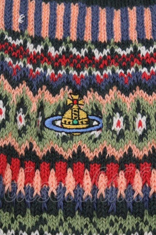 画像2: ヴィヴィアンウエストウッド 中古 / ニットリブソックス 22.5-24.5cm グリーン  O-26-03-15-049-gd-YM-OS (2)