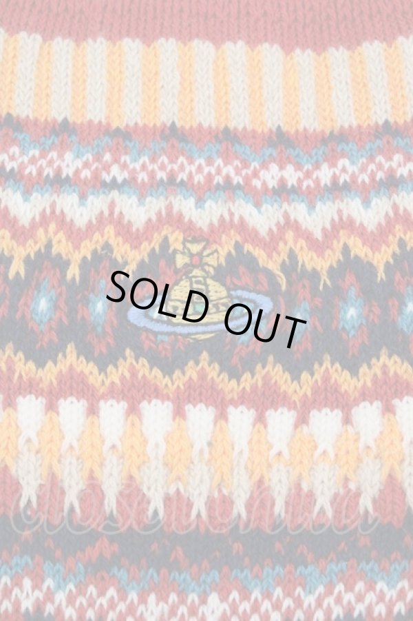 画像2: ヴィヴィアンウエストウッド 中古 / ニットリブソックス 22.5-24.5cm レッド  O-26-03-15-050-gd-YM-OS (2)