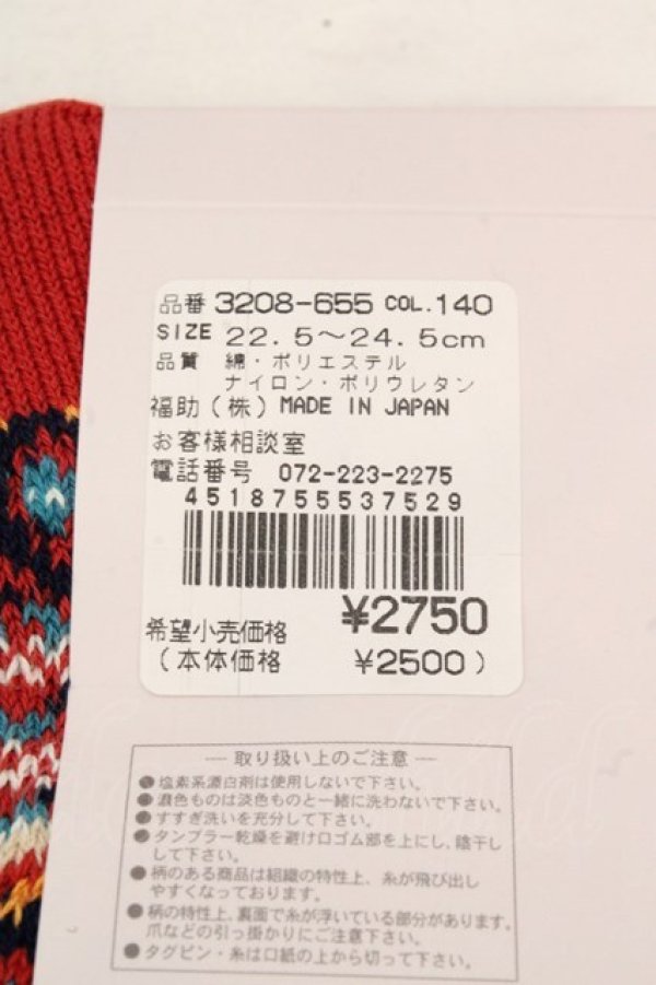 画像4: ヴィヴィアンウエストウッド 中古 / ニットリブソックス 22.5-24.5cm レッド  O-26-03-15-050-gd-YM-OS (4)