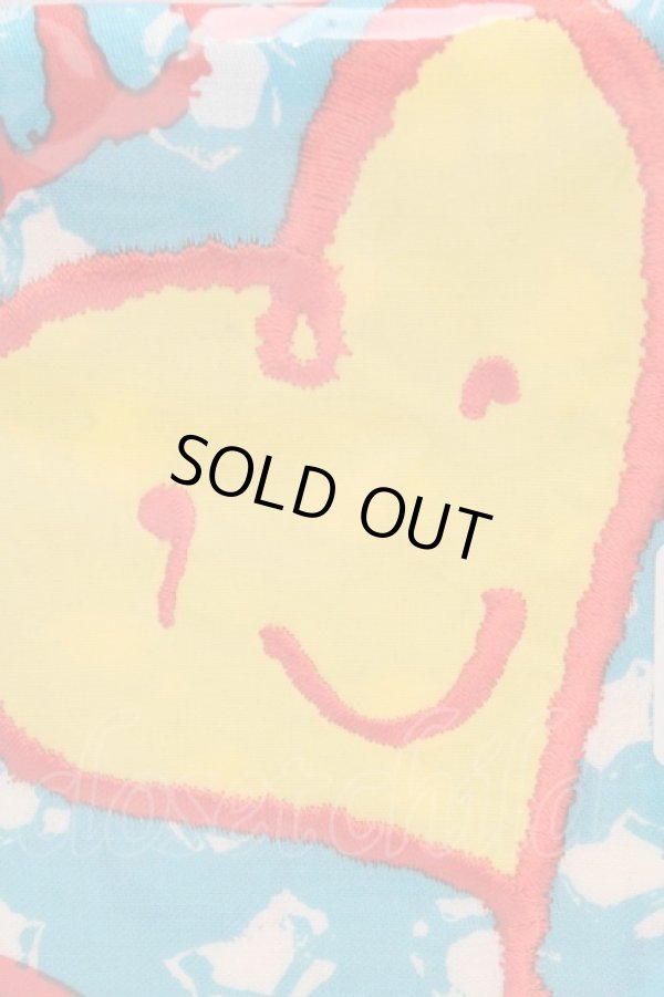 画像2: ヴィヴィアンウエストウッド 中古 / ハンカチーフ  ブルー×イエロー×オレンジ ハート柄  O-26-03-15-053-gd-IG-OS (2)