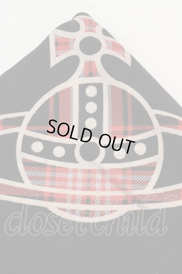 画像2: ヴィヴィアンウエストウッド 中古 / ハンカチーフ  ブラック×レッドチェック オーブ柄  O-26-03-15-054-gd-IG-OS (2)