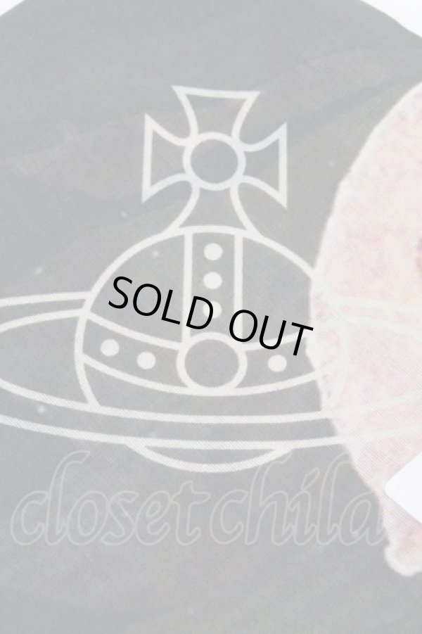 画像2: ヴィヴィアンウエストウッド 中古 / カーピフラワー　ハンカチーフ  ブラックｘホワイトオーブ  O-26-03-15-057-gd-YM-OS (2)