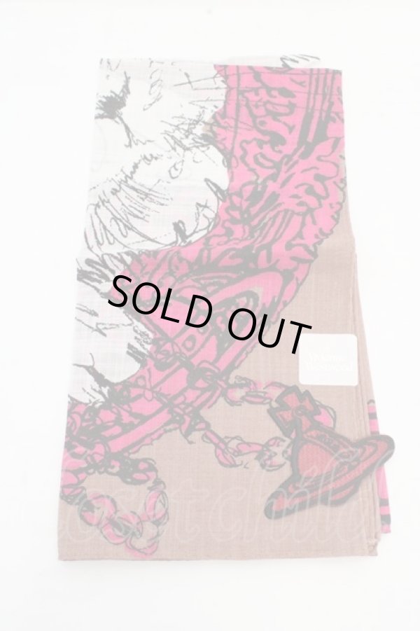 画像3: ヴィヴィアンウエストウッド 中古 / ラビットフレームハンカチーフ  ブラウンｘピンク  O-26-03-15-063-gd-YM-OS (3)