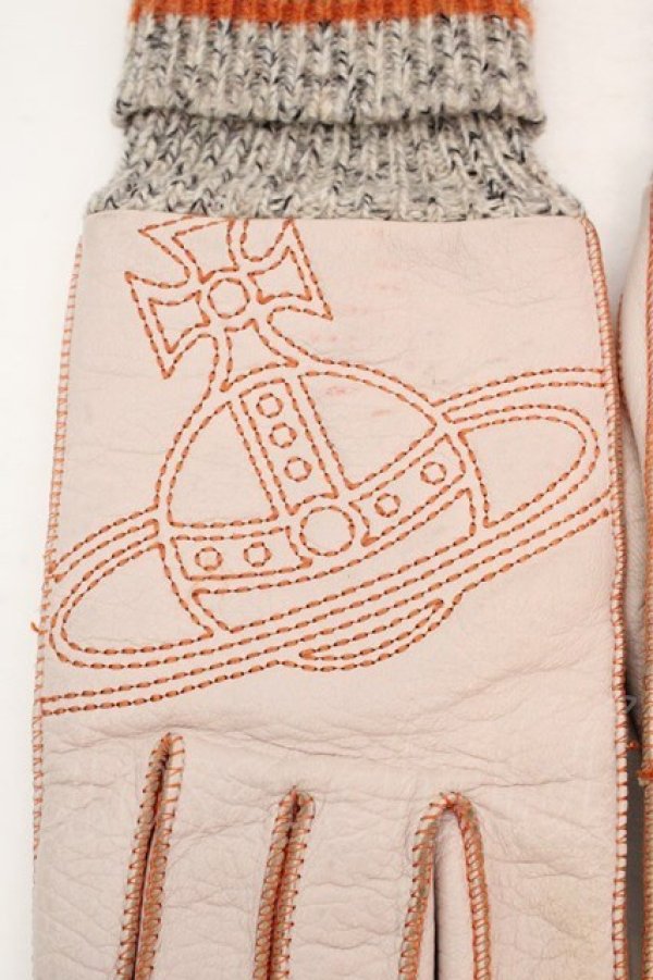 画像2: ヴィヴィアンウエストウッド 中古 / ステッチオーブレザーグローブ  ライトベージュ  O-26-03-15-066-gd-YM-OS (2)